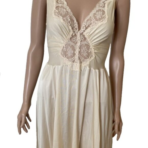 OLGA Vintage Bodysilk 92087 Nightgown Pale Peach Nylon Large - Excellent - Picture 2 of 5
